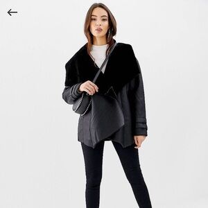 Missguided waterfall shearling coat